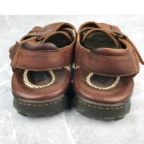 Born Mens Size 12 Fisherman Sandals Brown Leather Hook & Loop Open‎ Toe Sandals - Picture 5 of 11